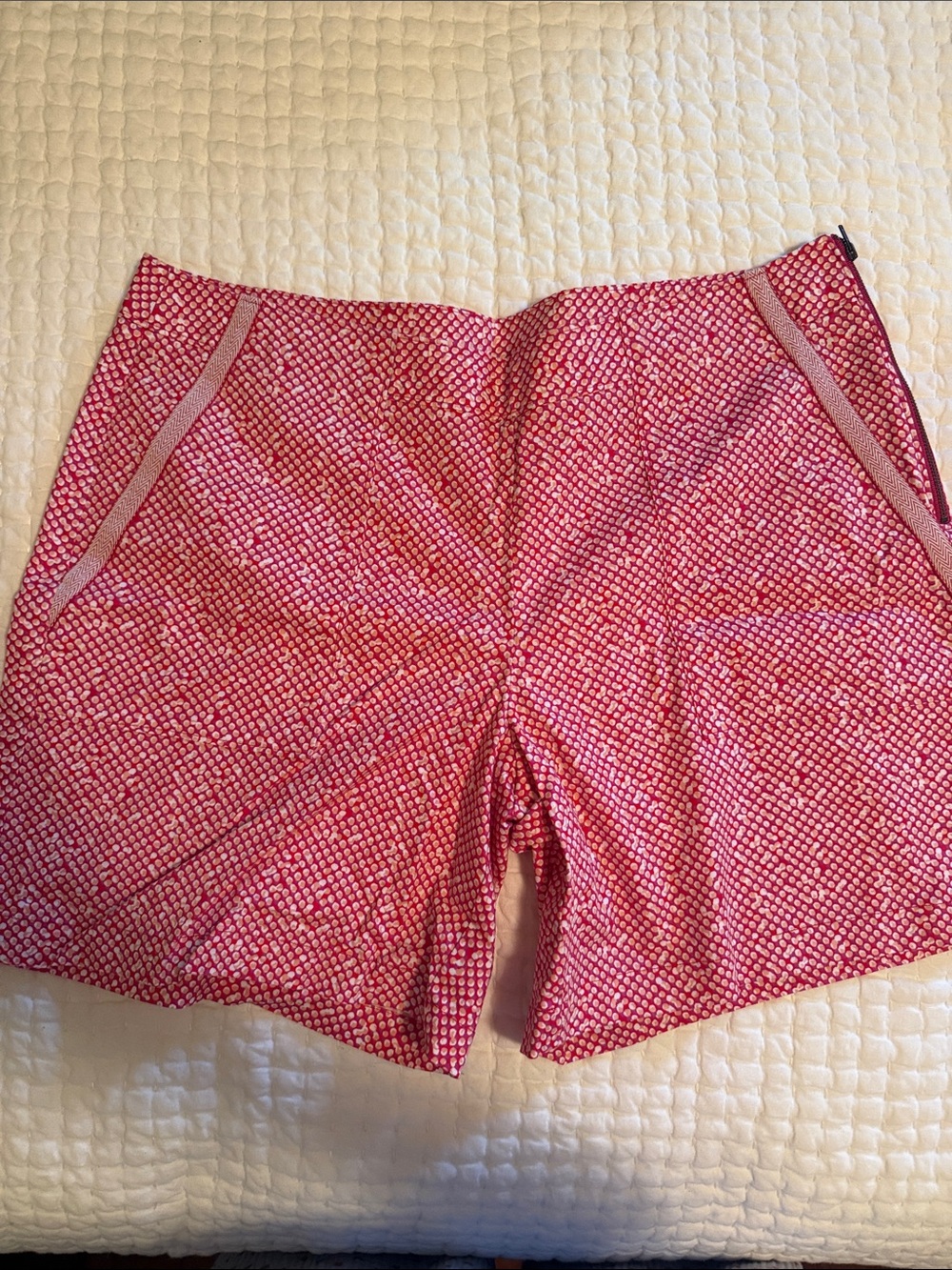 CAbi Pink Mosaic Print Bermuda Shorts